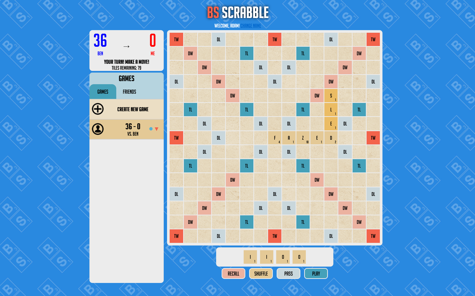 Game board screenshot